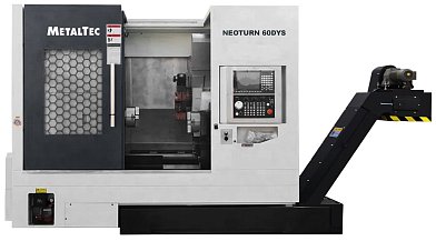 Фото 2 - MetalTec NeoTurn 60DYS (Syntec)- Токарный станок ЧПУ с наклонной станиной и противошпинделем.